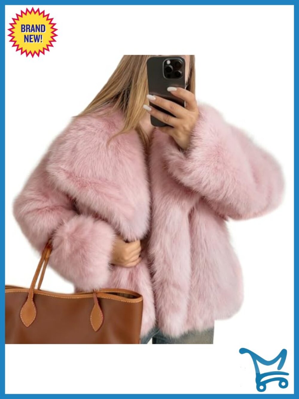 Faux Fur Coat Fluffy Jacket Long Sleeve Lapel Furry Winter Parka